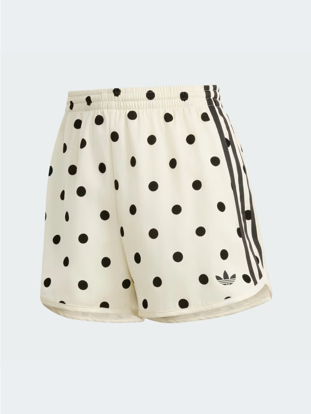 adidas Women's Cream Polka Dot 3-Stripe Athletic Shorts